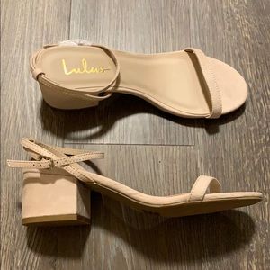 Nude Suede Julie Ankle Strap Heels from Lulus Sz 7